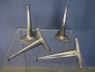 4 Vintage Industrial Furniture Legs Mid Century 50s 60s Salvaged Cast Aluminum