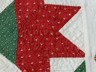 63 Applique Hearts EARLY Lily Quilt c 1850s turkey RED Antique Vining Buds 10
