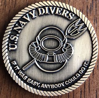 Authentic U.  S.  Navy Diver Military Challenge Coin Awesome