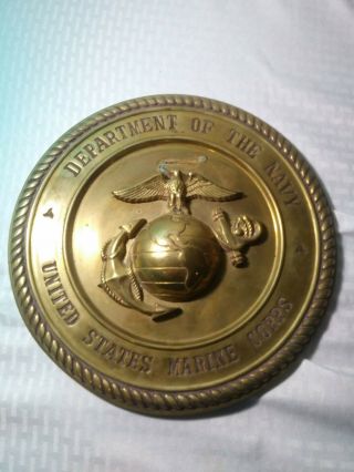 Vintage U S Marines Dept.  Of The Navy Brass Plaque Hqmc Bldg1 Henderson Hall 11 "