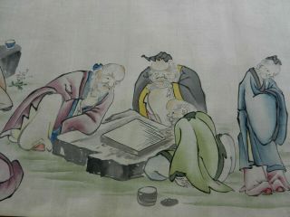 Orig Japanese Hand - Painted Manuscript Scroll CHINA SCENES c1800 2