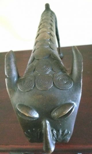 Authentic Early 20th century African Leopard bronze sculpture 10