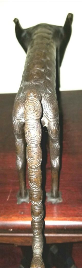 Authentic Early 20th century African Leopard bronze sculpture 4