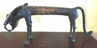 Authentic Early 20th century African Leopard bronze sculpture 8