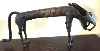 Authentic Early 20th century African Leopard bronze sculpture 9