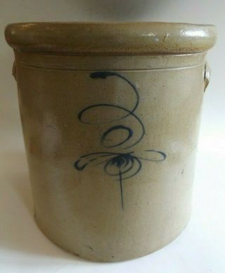 Rare Antique 3 Gallon Stoneware Crock With Bee Sting Decoration