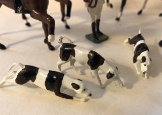 Vintage Britains Fox Hunt 9 Piece Set Women Riders Galloping Dogs Rare 4