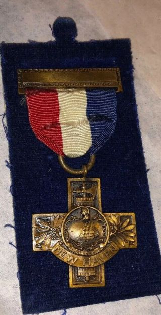 Wwi Haven Ct Victory Medal Pin Vintage
