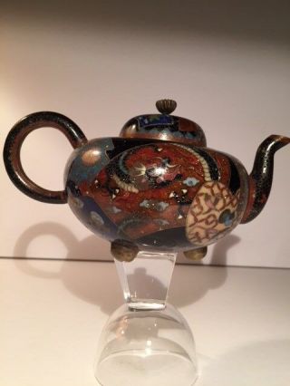 Antique Japanese Meiji Period Cloisonne Teapot