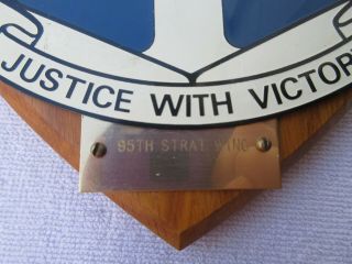 Vintage Cold War USAF 95th Strategic Wing Justice With Victory Wall Plaque 3