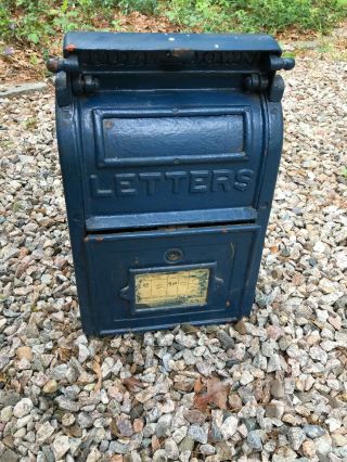 Vintage U.  S.  Post Office Mail Box Cast Iron Dated 1935 The Wehrle Co.  Newark Oh