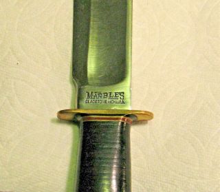 Vtg Sheath Hunt Blade USA WW1 MARBLES Ideal 12 Knife 1 ORIG 1918 Leather case 2