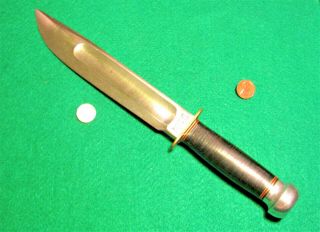 Vtg Sheath Hunt Blade USA WW1 MARBLES Ideal 12 Knife 1 ORIG 1918 Leather case 3