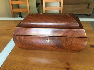 Large Antique Regency Tea Caddy,  Circa 1820,  Wood,  Hand - Made,  RARE Curved Top 3