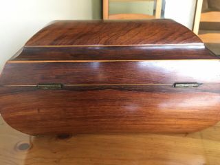 Large Antique Regency Tea Caddy,  Circa 1820,  Wood,  Hand - Made,  RARE Curved Top 4