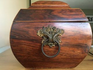 Large Antique Regency Tea Caddy,  Circa 1820,  Wood,  Hand - Made,  RARE Curved Top 5