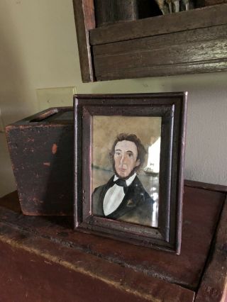 Primitive Hand Painted Portrait Early Look 4 Early Home Sea Captain 5