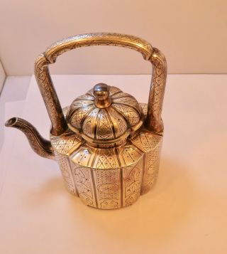 Frederick Elkington Sterling Silver Aesthetic Movement Bachelor Teapot 1876 6