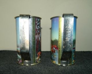 Two Vintage Schmidt Beer Can Mugs,  Doe Fawn,  Spear Fishing Canoe 3