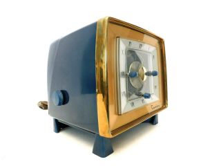 Vintage 1950s Old Near Crosley Antique Blue Color Clock Tube Radio