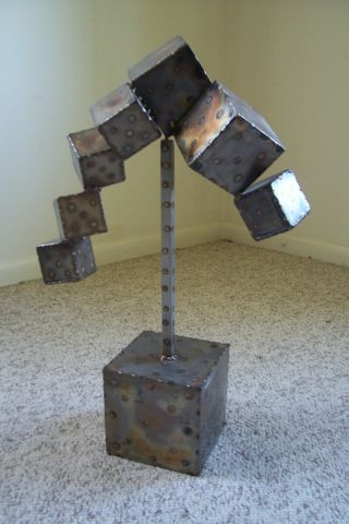 George Kafka (1921 - 1998) Brutalist Steel Kinetic Art Sculpture