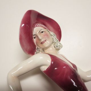 Katzhutte Hertwig Art Deco Porcelain Ceramic Figurine by Stephan Dakon 17 Inch 2