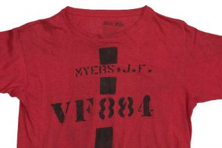 Vintage 1940 ' s 50 ' s US Navy T - Shirt Korean War VF - 884 Red Men ' s Medium Military 4