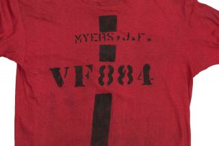 Vintage 1940 ' s 50 ' s US Navy T - Shirt Korean War VF - 884 Red Men ' s Medium Military 8