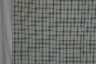 Antique Hand Woven Blanket Hand Spun Blue White Plaid 64 X 72 In