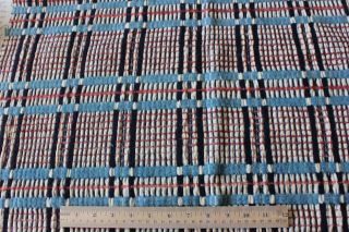 Antique American Hand Loomed Summer Winter Coverlet Fabric C1840 - 60 L - 58 " X36 " W