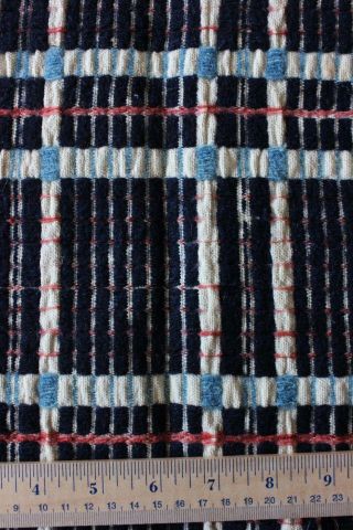 Antique American Hand Loomed Summer Winter Coverlet Fabric c1840 - 60 L - 58 