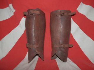 Ww2 Japanese Army Leather Puttees For Officers.  Mr Kanemori.  Very Good