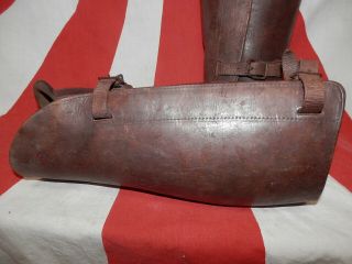 WW2 Japanese Army Leather puttees for officers.  Mr KANEMORI.  Very Good 2