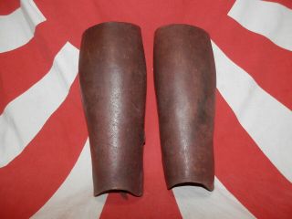 WW2 Japanese Army Leather puttees for officers.  Mr KANEMORI.  Very Good 4