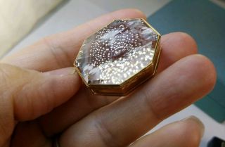 Antique Victorian 1900s Solid 14K Gold & Glass/Polymer Pill or trinket box 10