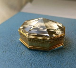 Antique Victorian 1900s Solid 14K Gold & Glass/Polymer Pill or trinket box 2
