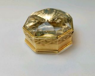 Antique Victorian 1900s Solid 14K Gold & Glass/Polymer Pill or trinket box 4