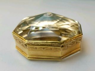Antique Victorian 1900s Solid 14K Gold & Glass/Polymer Pill or trinket box 5