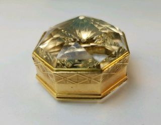 Antique Victorian 1900s Solid 14K Gold & Glass/Polymer Pill or trinket box 6