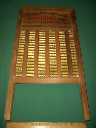 Vintage National Washboard Co No 801 The Brass King– Great Graphics