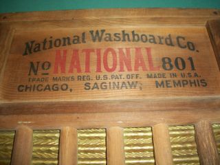 Vintage National Washboard Co No 801 THE BRASS KING– Great Graphics 2