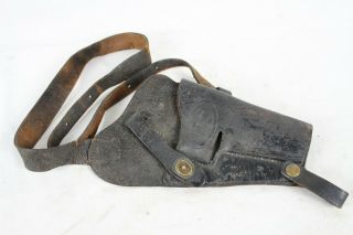 Vintage Wwii Us Army Leather Shoulder Enger - Kress 1940s Gun Holster Collectable