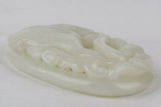 Antique Chinese Hetian Jade Carved Pendant with Flower and Bird 6