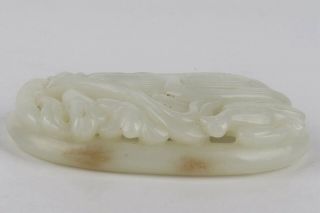 Antique Chinese Hetian Jade Carved Pendant with Flower and Bird 8