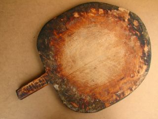 Antique Primitive Wooden Bread Board Scoop Shovel Plate Rustic Big 19th