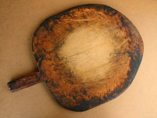 Antique Primitive Wooden Bread Board Scoop Shovel Plate Rustic Big 19th 2