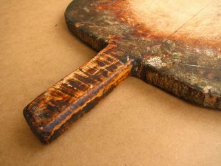 Antique Primitive Wooden Bread Board Scoop Shovel Plate Rustic Big 19th 3
