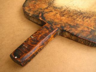 Antique Primitive Wooden Bread Board Scoop Shovel Plate Rustic Big 19th 4
