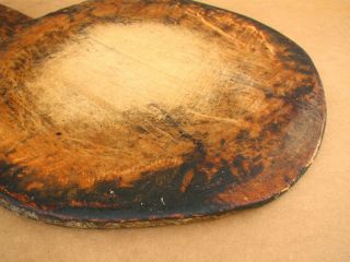 Antique Primitive Wooden Bread Board Scoop Shovel Plate Rustic Big 19th 5