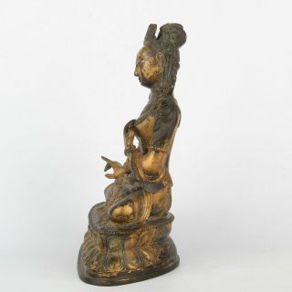 Antique Chinese Tibetan Gilt Bronze Guanyin 2